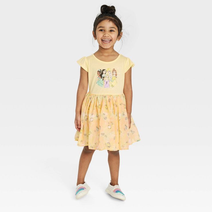 Toddler Girls' Disney Princess Knitted Tutu Dress - Yellow | Target