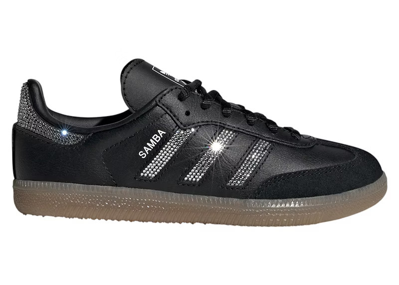 Adidas Samba OG Rhinestone Black Silver Sneakers in Core Black/Silver Metallic | StockX