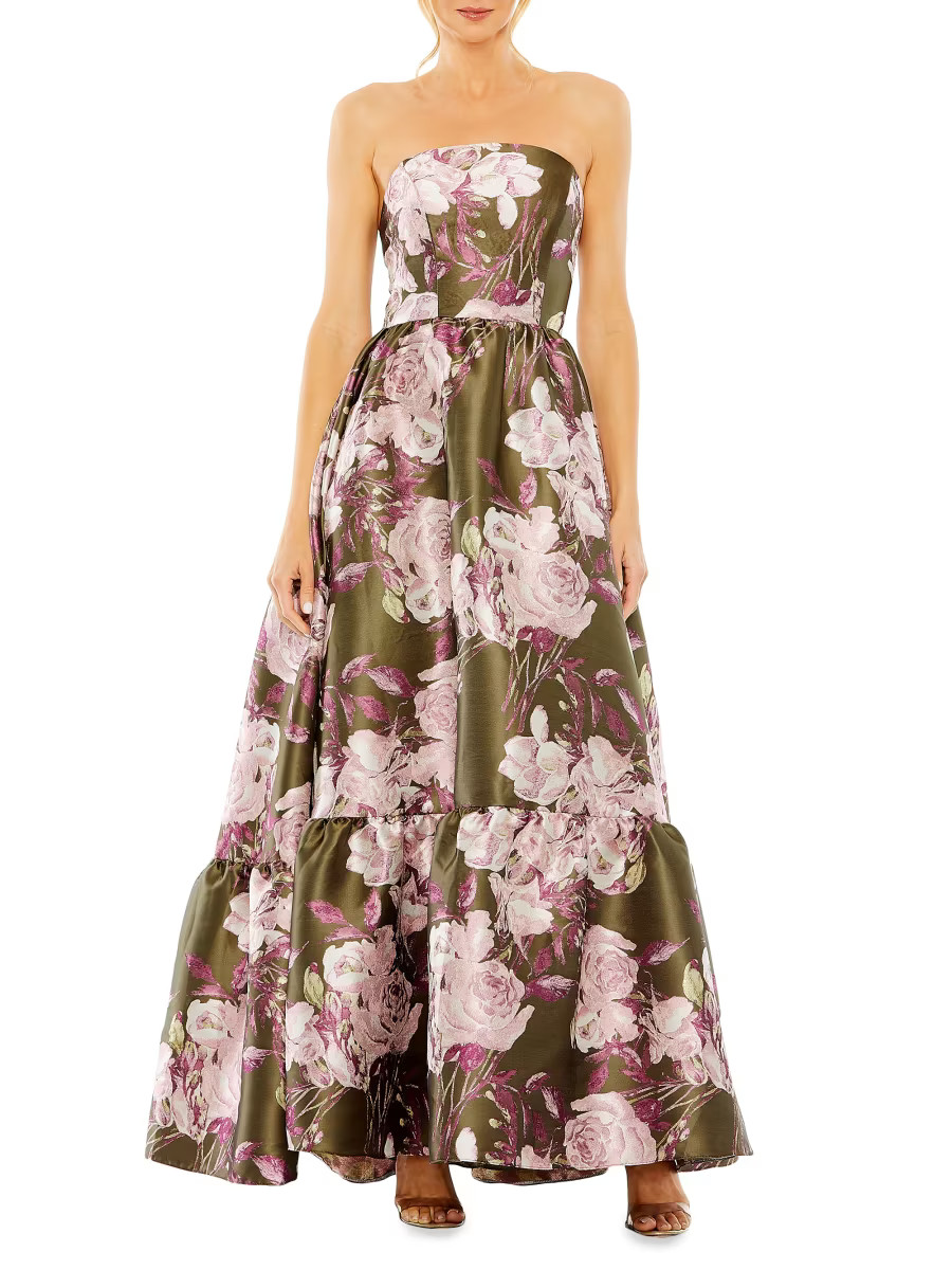 Floral Brocade Strapless Gown | Saks Fifth Avenue