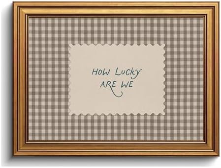 This vintage gold framed wall art showcases the heartwarming inspirational phrase “How Lucky Ar... | Amazon (US)