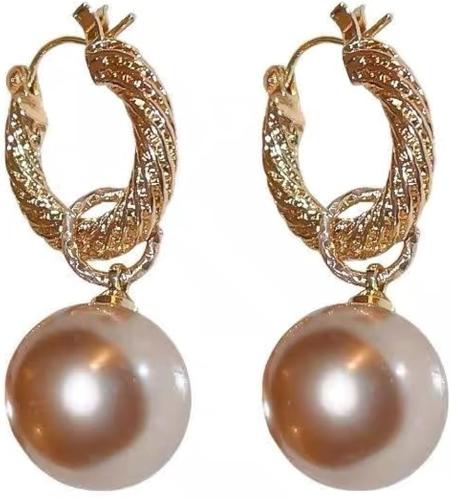 French retro design pearl feel personalized and skin-friendly, light luxury jewelry women's earri... | Amazon (US)
