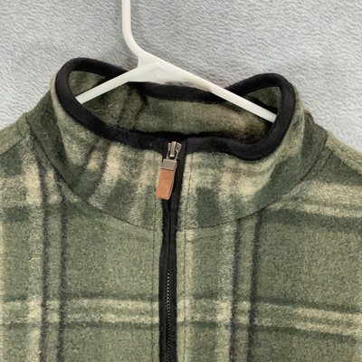 John Wayne Stock &amp; Supply 1/4 Zip Fleece Pullover Men's Size L Large Green Plaid  | eBay | eBay US