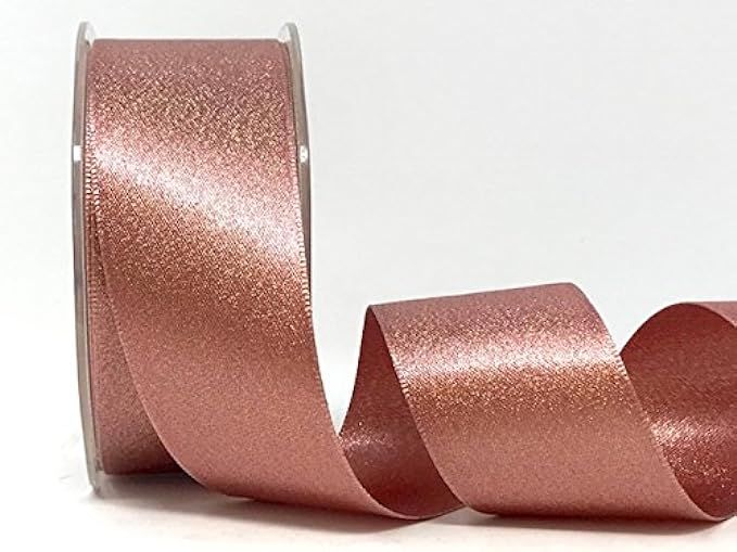 Rose Gold Sparkle Satin 38mm Ribbon by Bertie's Bows Ribbon on a 20m Roll | Amazon (US)