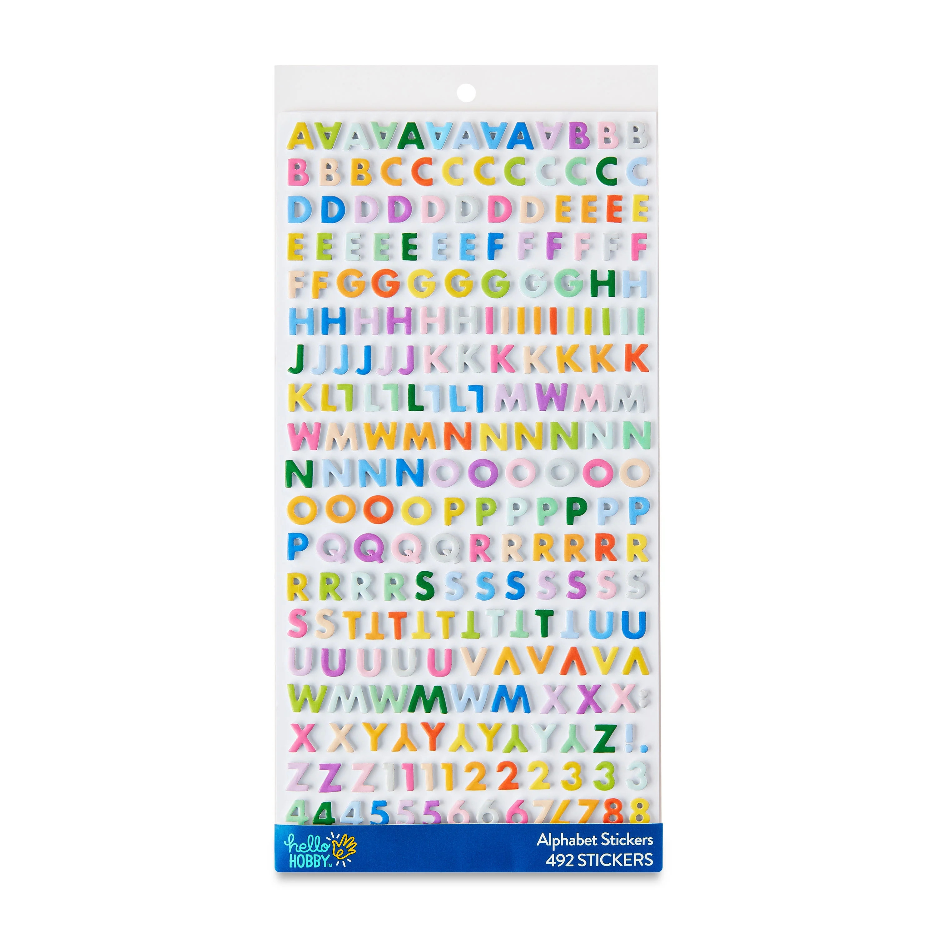 Hello Hobby Multicolor Printed Chipboard Alphabet Stickers, 492 Count | Walmart (US)