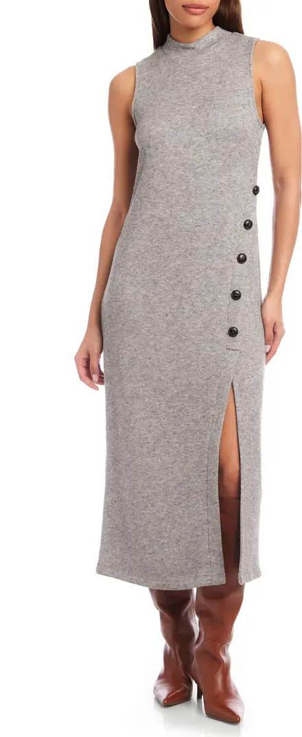 Lauren Button Detail Sleeveless Dress | Nordstrom