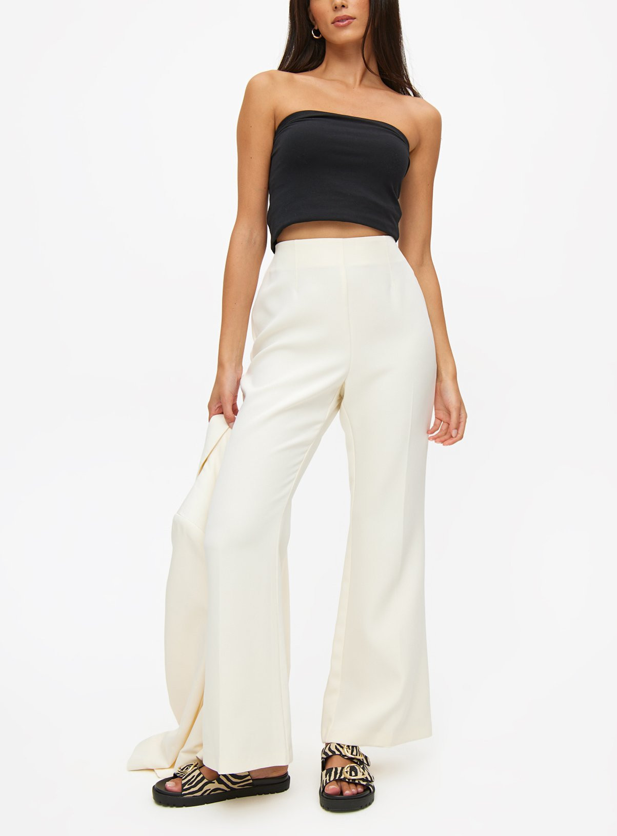 Cream Flare Coord Trousers | Tu Clothing