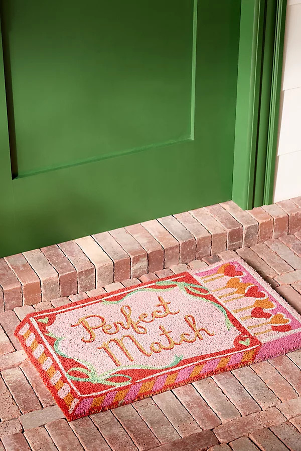 Perfect Match Valentine's Coir Printed Doormat | Anthropologie (US)