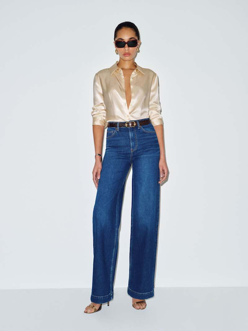 Raya Fitted Silk Shirt | Reformation (Global)