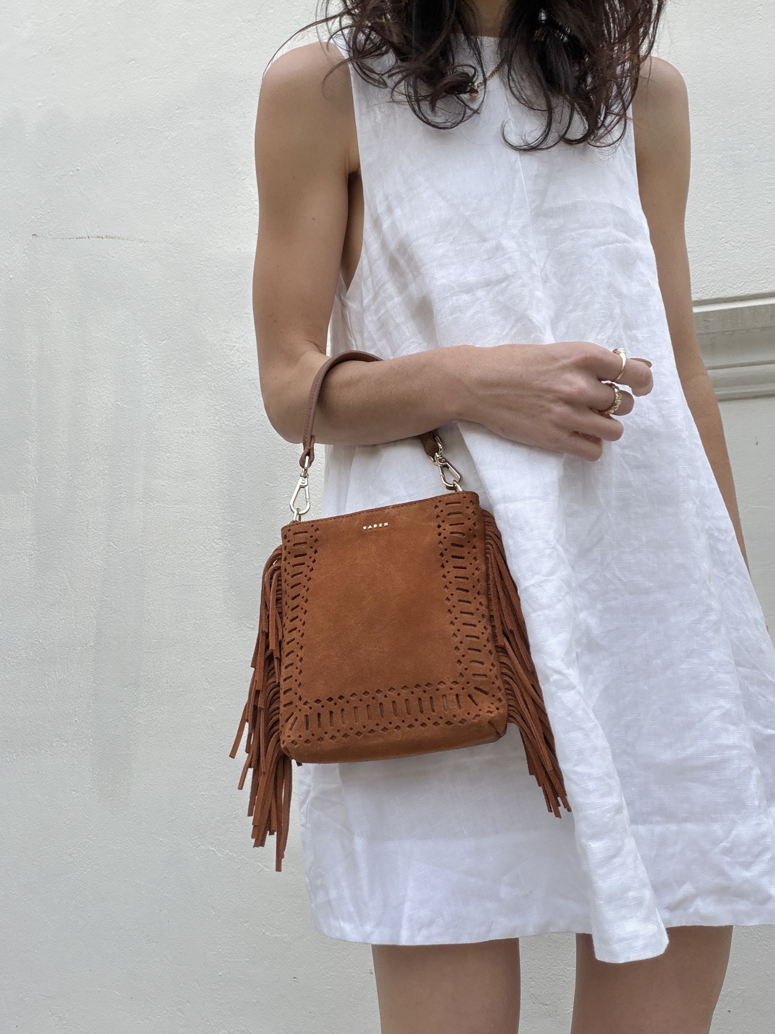 The cutest little bag from Saben - 15% off with JAMIE15. Dress is size S