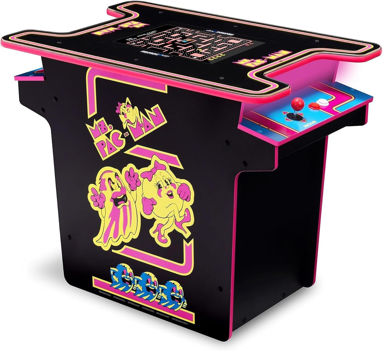 Arcade1Up Ms.PAC-Man Head-to-Head Arcade Machine – Retro Home Arcade Table with 12 Classic Games, Light-Up Control Deck & Real-Feel Joysticks | Amazon (US)
