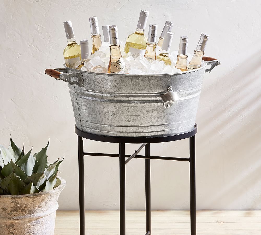 Galvanized Metal Party Bucket & Stand | Pottery Barn (US)