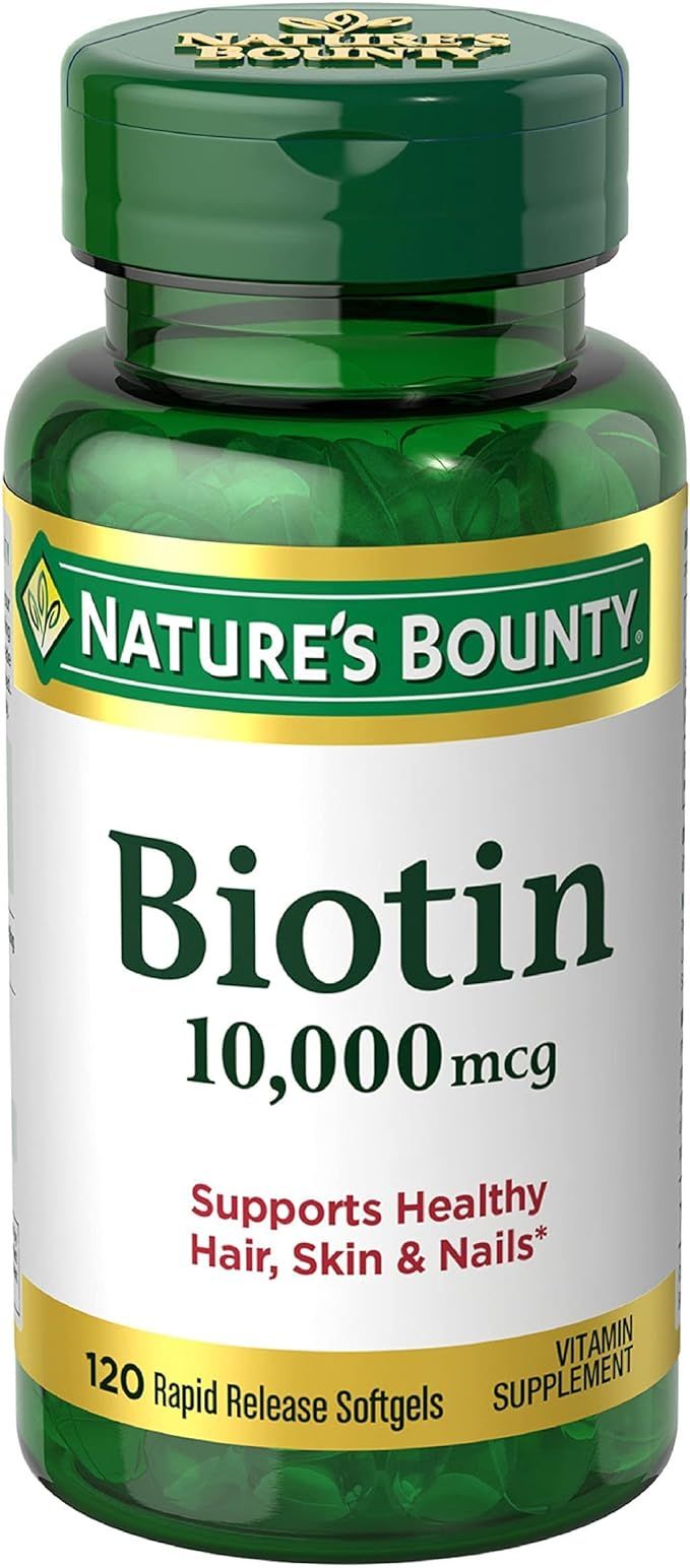 Nature's Bounty Biotin, Supports Healthy Hair, Skin and Nails, 10,000 mcg, Rapid Release Softgels... | Amazon (US)