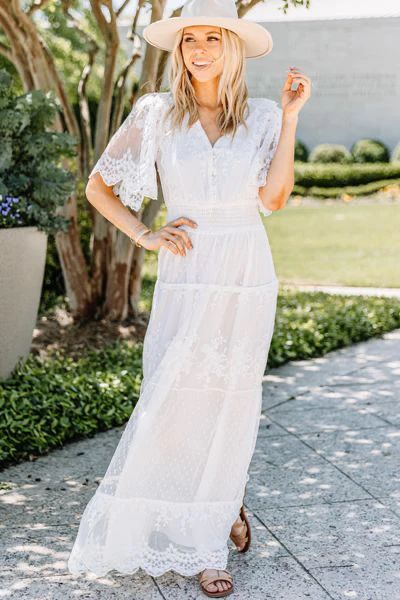 Making History White Lace Maxi Dress | The Mint Julep Boutique
