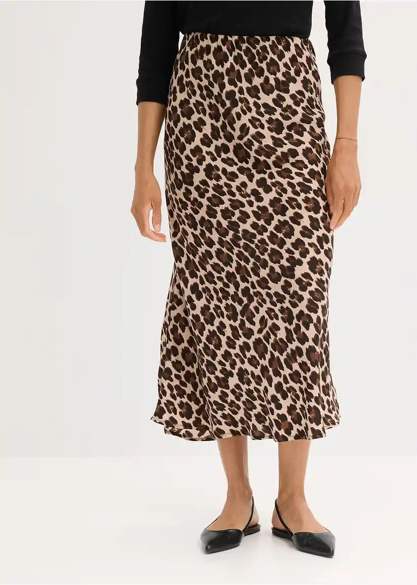 Midirock aus fließendem Satin | Bonprix DE