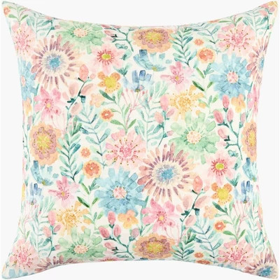 Livabliss Spring Bouquet 14"L x 22"W Lumbar Pillow Cover No Insert Modern Pastel Pink Throw Pillow | Target