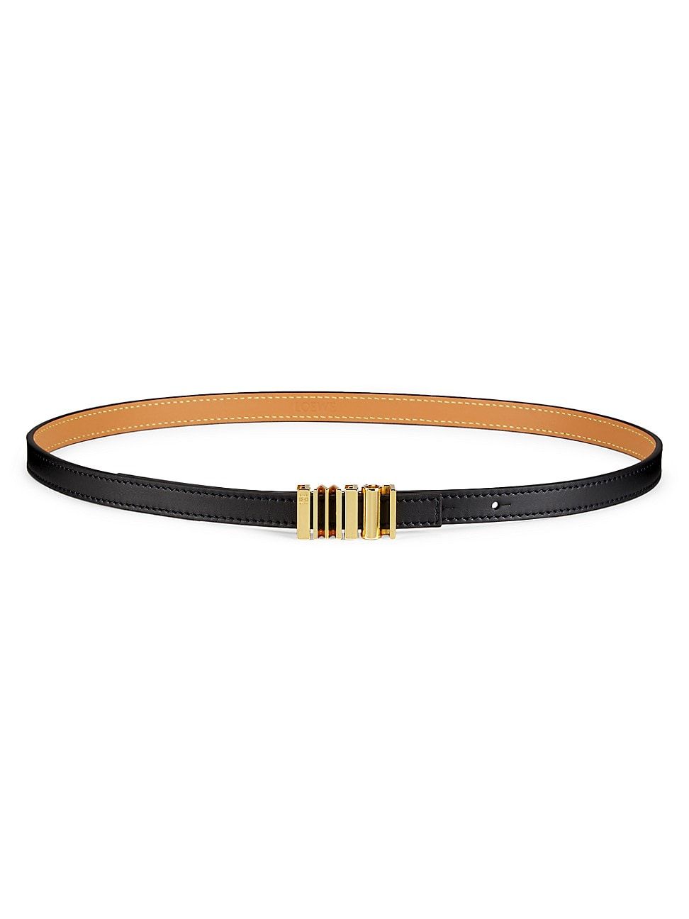 Women's Graphic Logo Leather Belt - Black Gold - Size XS | Saks Fifth Avenue