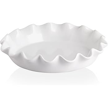 Sweejar Ceramic 11.5 Inches Pie Pan for Baking, Deep and Fluted Porcelain Round Pie Dish, Non-Sti... | Amazon (US)