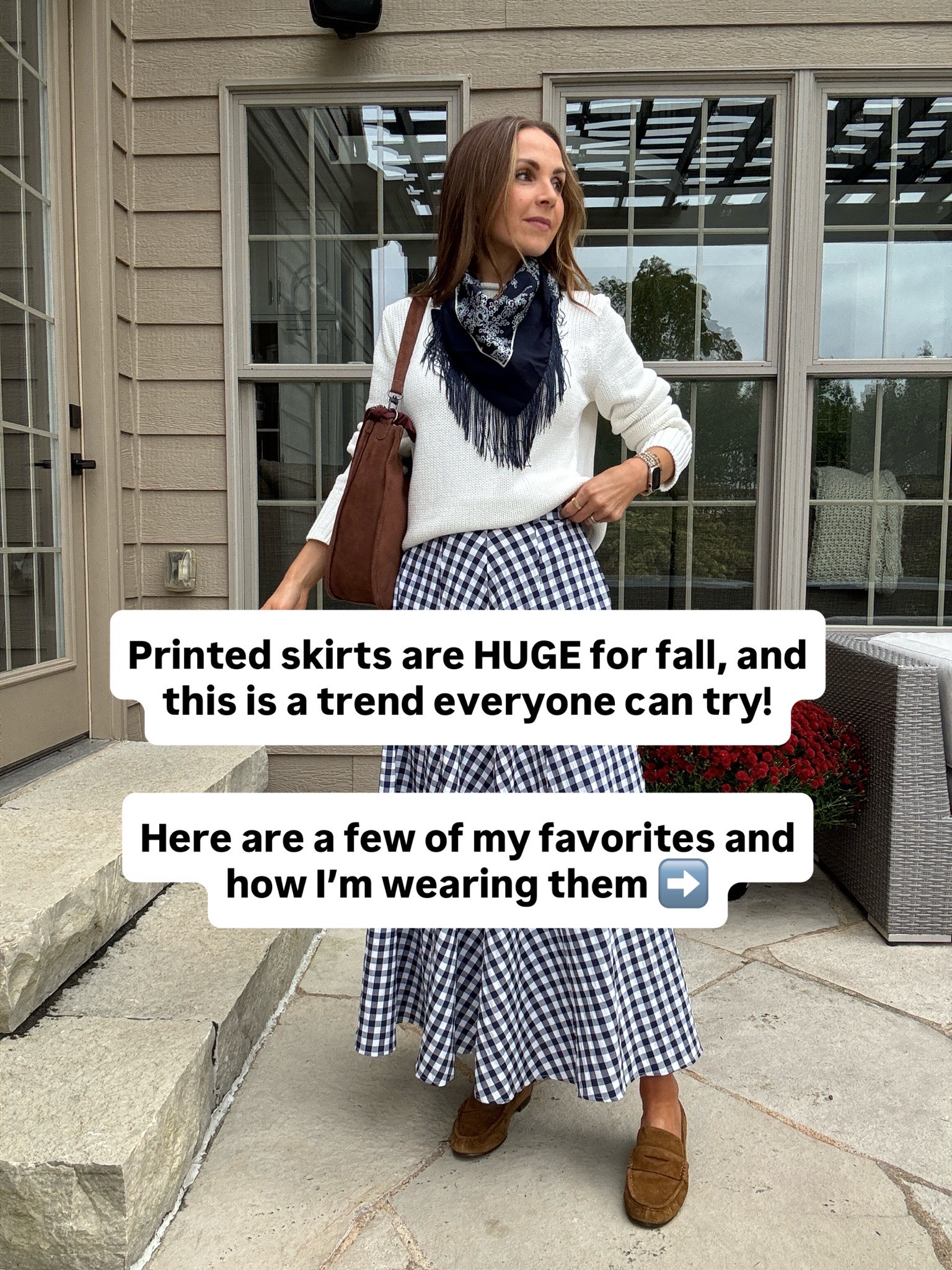 Printed skirts are huge for fall and a great transitional piece!

#LTKootd #LTKOver40 #LTKSeasonal