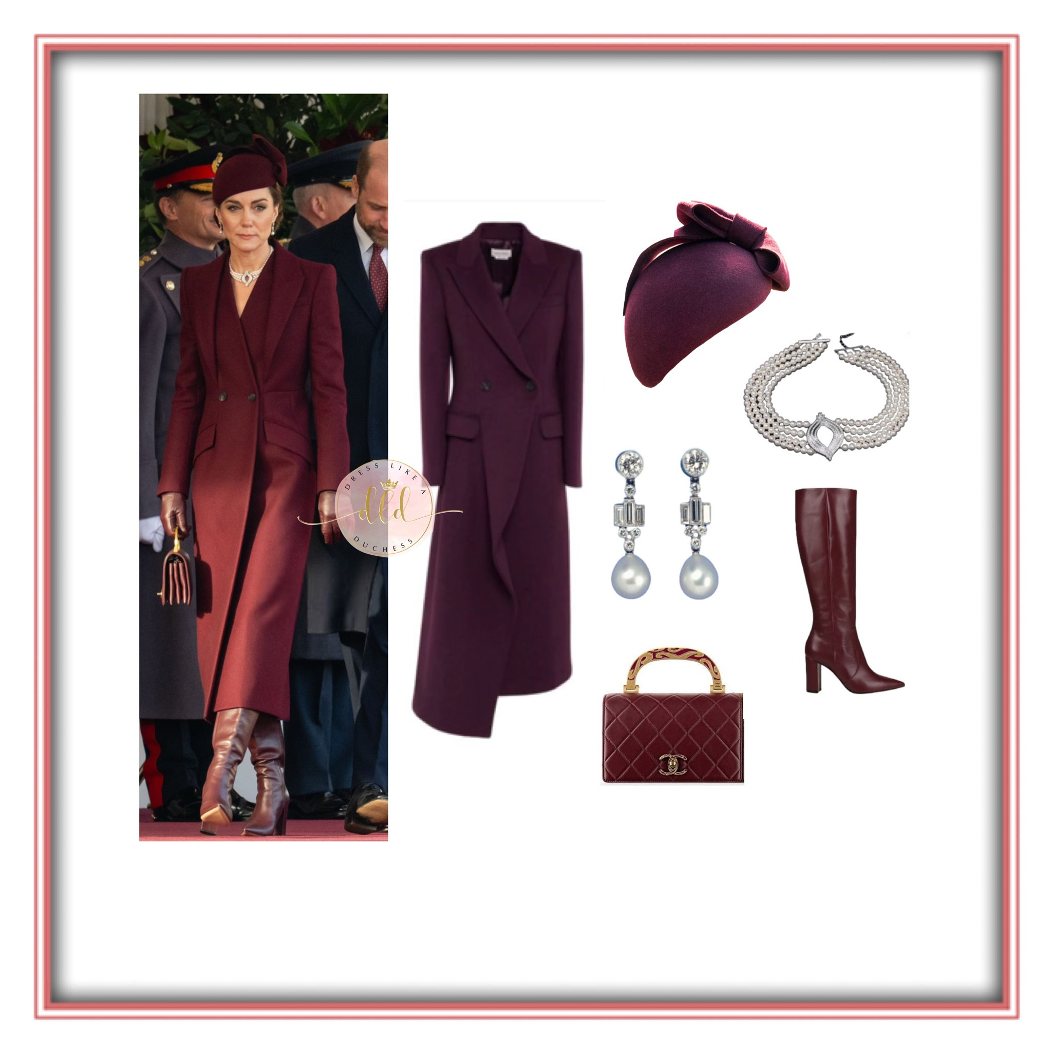 {New} Kate Middleton Qatar 🇶🇦 state visit in bespoke burgundy Alexander McQueen + Gianvito Rossi Rhythm boots 