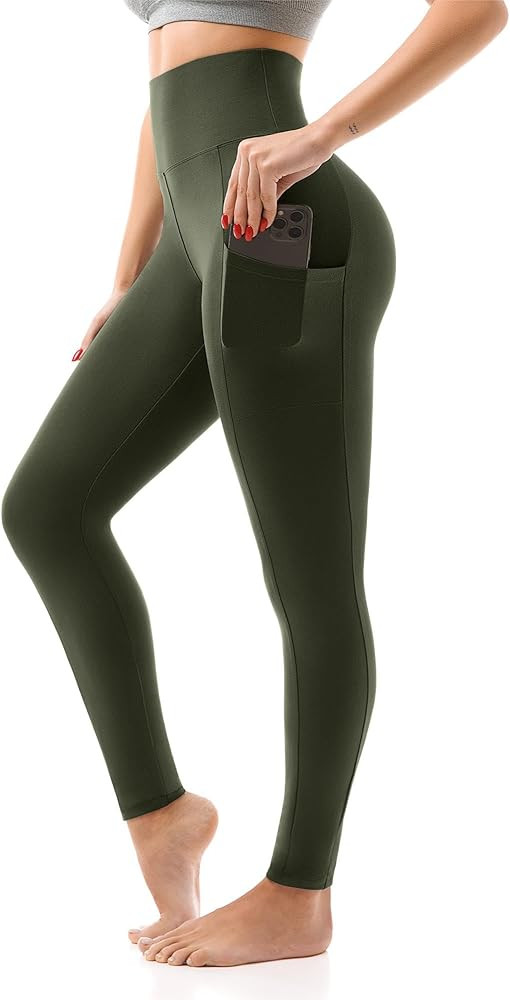 SINOPHANT High Waisted Leggings with Pockets Women, Full Length Capri Buttery Soft Stretchy Yoga ... | Amazon (US)