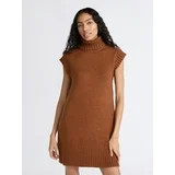 Free Assembly Women's Turtleneck Sweater Mini Dress, Sleeveless, Sizes XS-XXL | Walmart (US)
