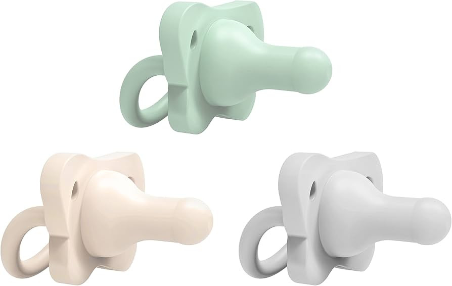 Dr. Brown’s HappyPaci 100% Silicone Pacifier 0-6m, BPA Free, Cool Gray, Green, Ecru, 3 Pack | Amazon (US)