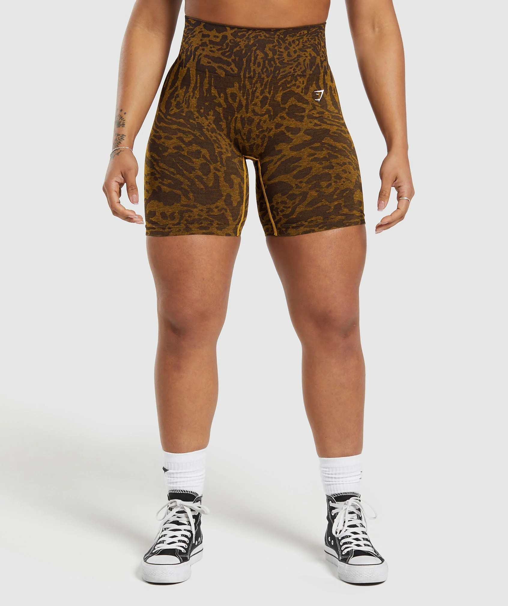Gymshark Adapt Safari Tight Shorts - Archive Brown/Burnt Yellow | Gymshark US