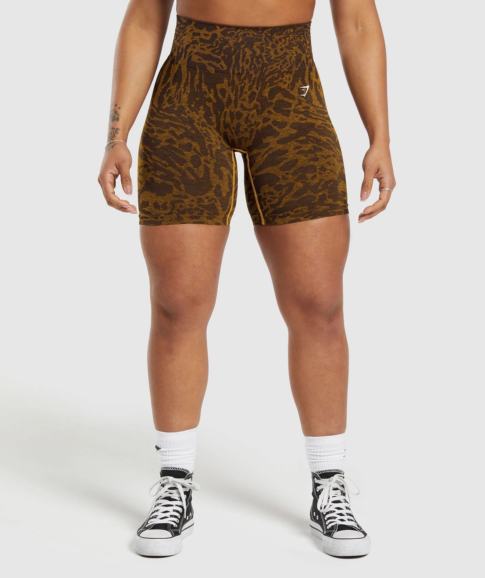 Gymshark Adapt Safari Tight Shorts - Archive Brown/Burnt Yellow | Gymshark US