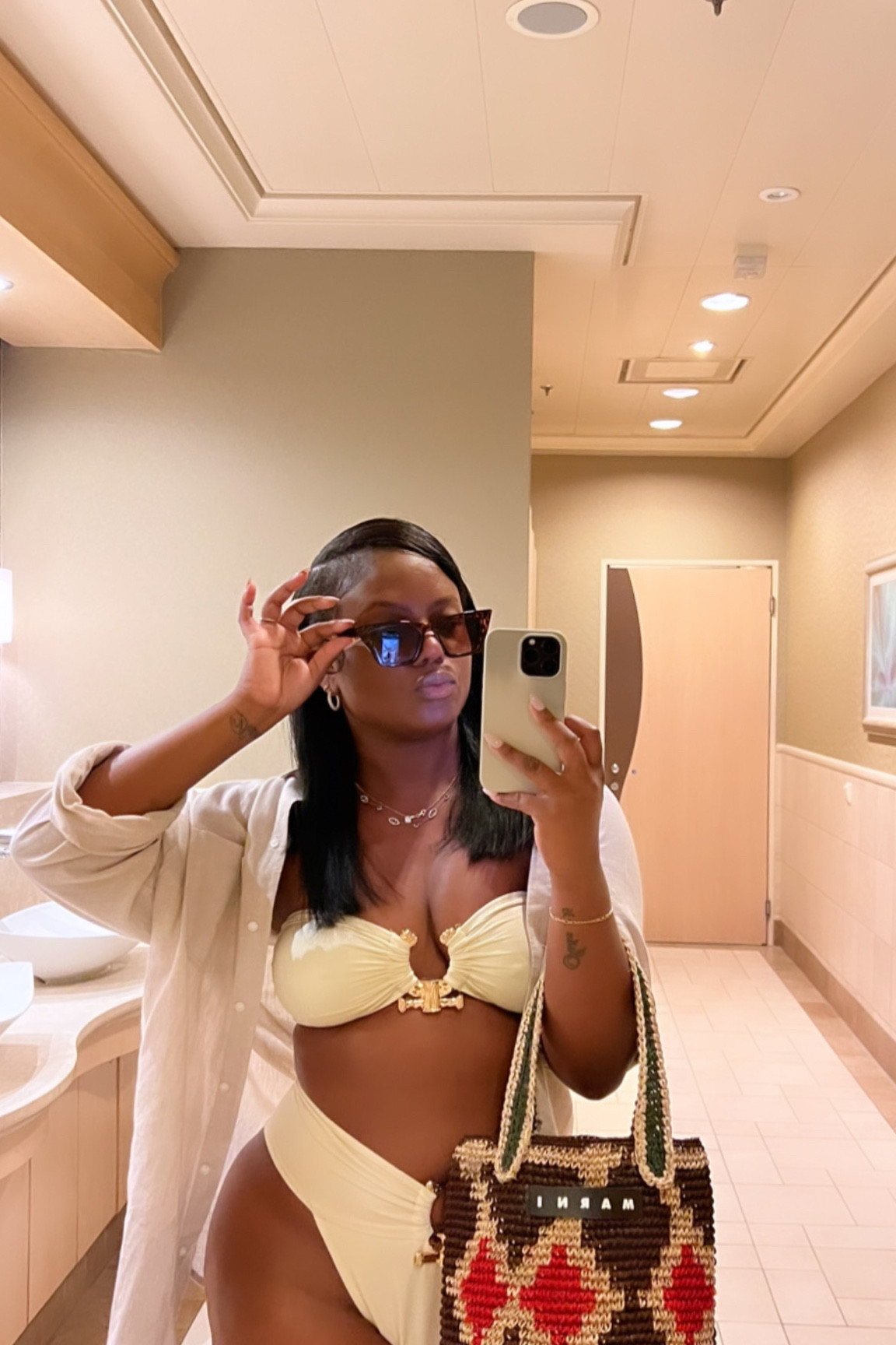 Cream swimsuit - beachwear - I wore a similar skirt as a coverup (linked the exact one that’s sold out and also a similar option )

#LTKswim #LTKunder100 #LTKstyletip