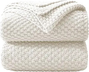Dreamhood Knitted Blanket for Sofa Couch Cream Blankets for Summer Soft Lightweight Woven Blanket... | Amazon (US)