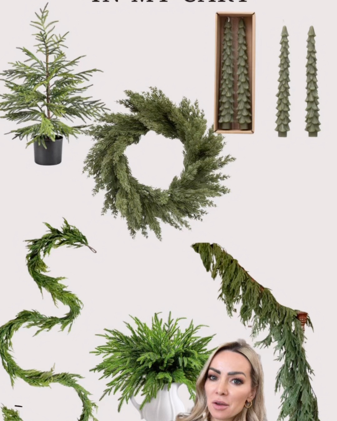 Amazon Christmas decorations
Real touch Garland 
Artificial pine branch 
Christmas greenery Christmas cedar wreaths for front door, tapered, evergreen candles

#LTKSaleAlert #LTKHoliday #LTKSeasonal