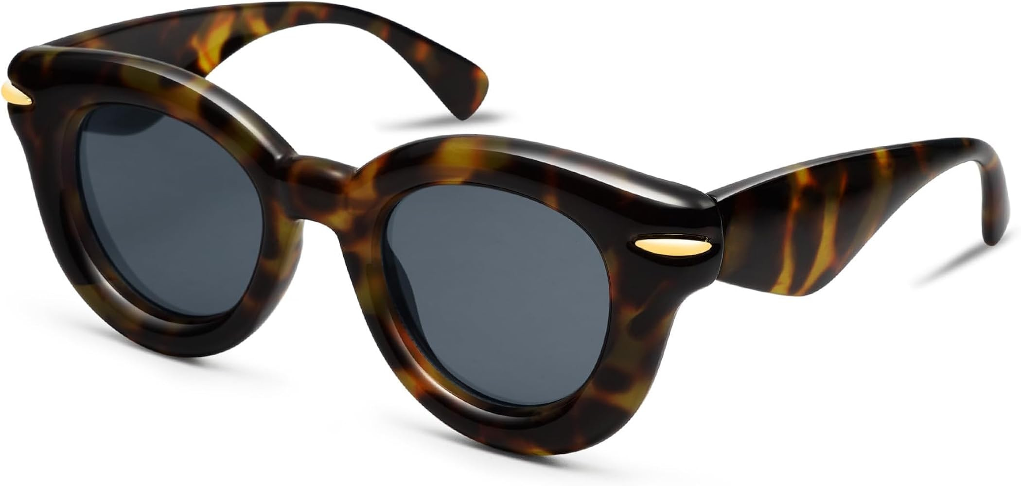 Cute Round Sunglasses for Women Men Trendy Chunky Thick Inflated Shades AP3695 | Amazon (US)