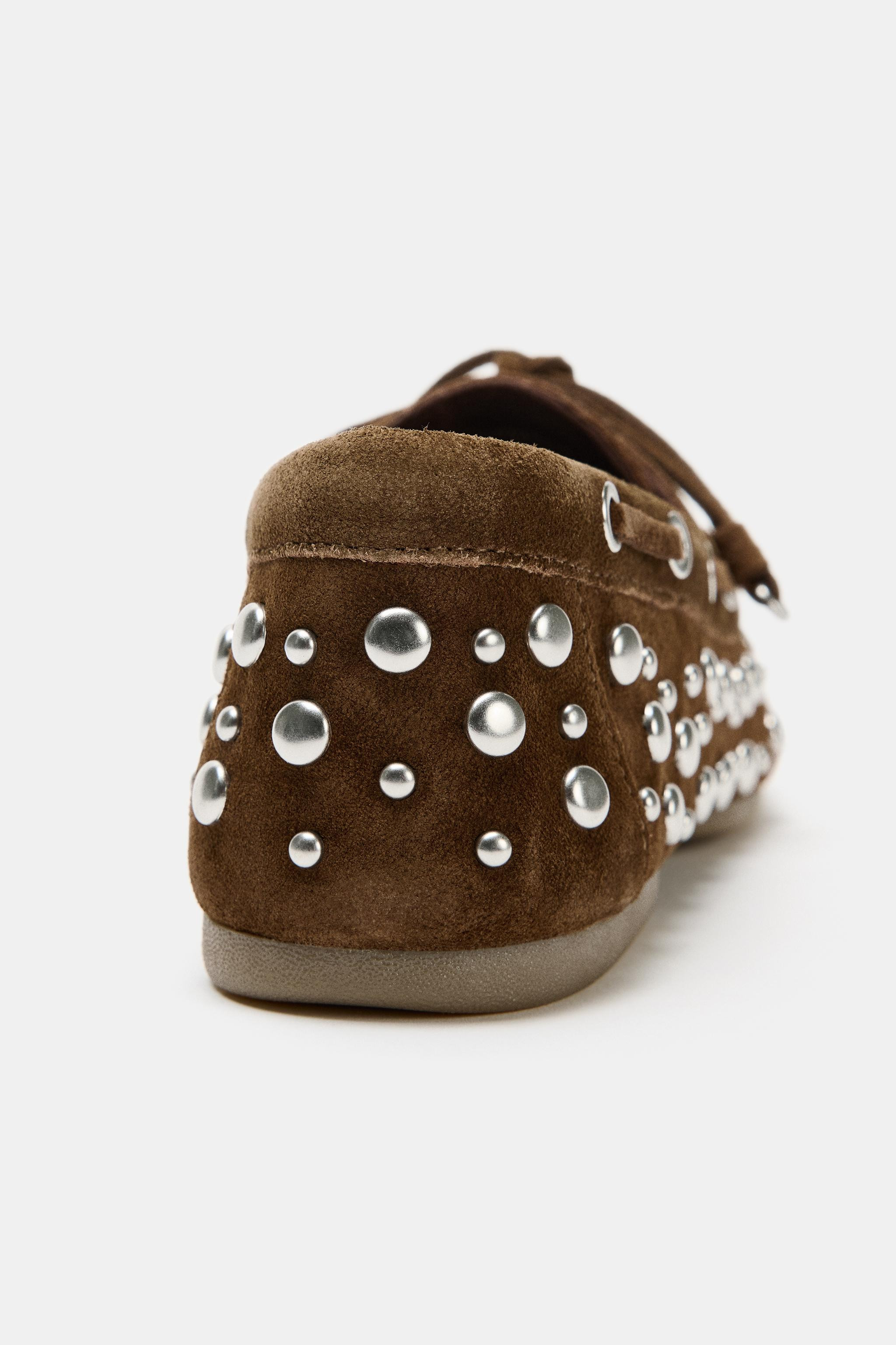 STUDDED SUEDE DECK SHOES | Zara US