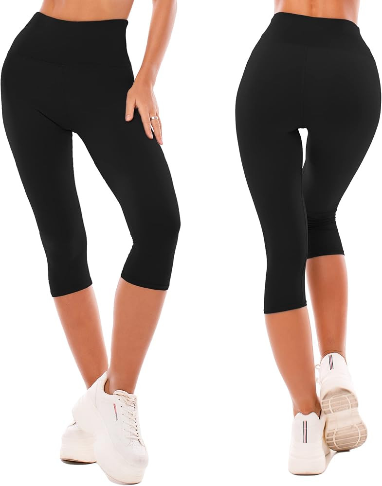 SINOPHANT High Waisted Leggings for Women - Full Length Capri Buttery Soft Yoga Pants for Workout... | Amazon (US)