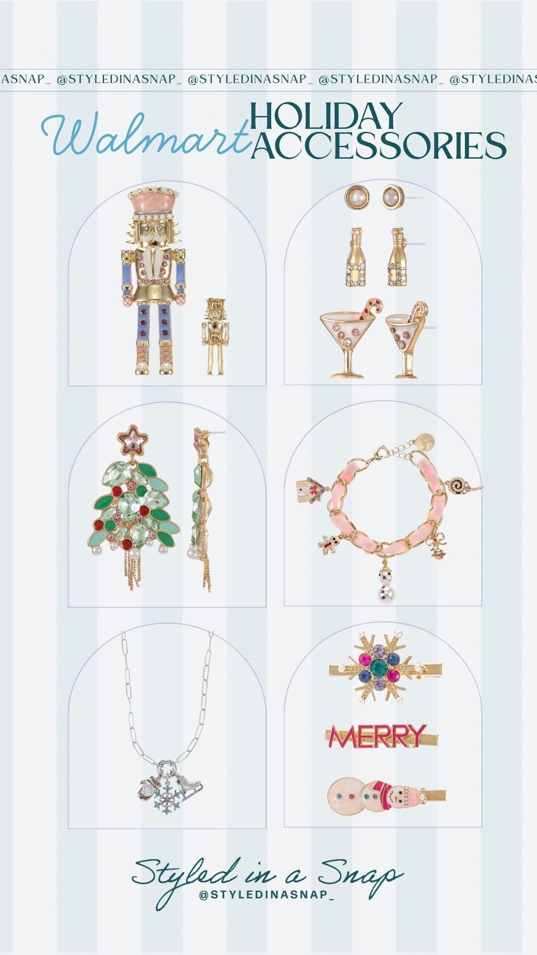 This Walmart brand has the absolute cutest accessories for the best prices. I’m loving these pastel colors and the traditional red, green and golds. 
Christmas jewelry, holiday accessories 

#LTKGiftGuide #LTKHoliday #LTKStyleTip