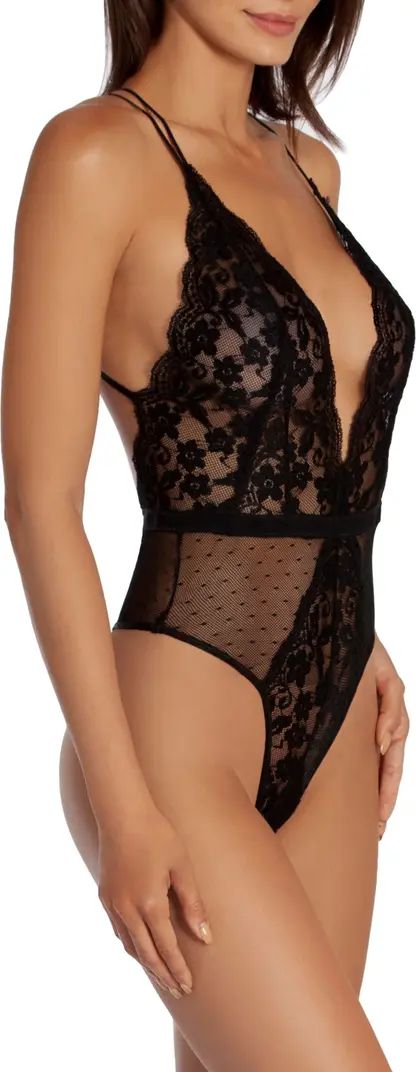 Plunge Neck Lace Thong Teddy | Nordstrom