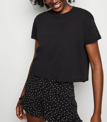 Black Organic Cotton Boxy T-Shirt  | New Look | New Look (UK)