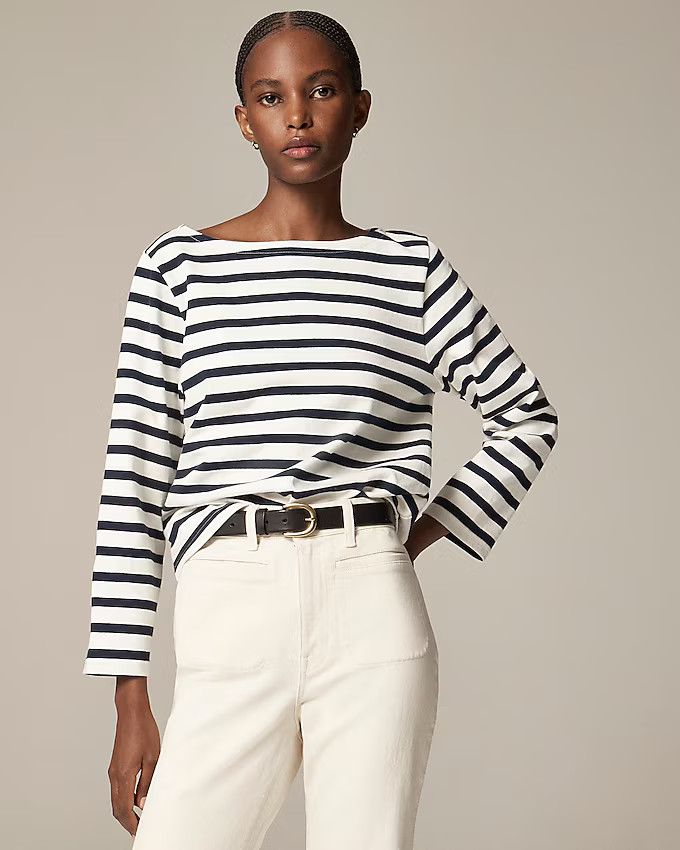 Classic mariner cloth boatneck T-shirt in stripe | J. Crew US