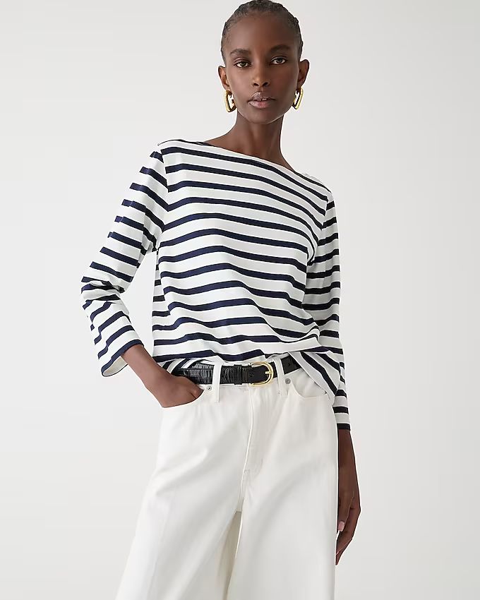 Classic mariner cloth boatneck T-shirt in stripe | J.Crew US