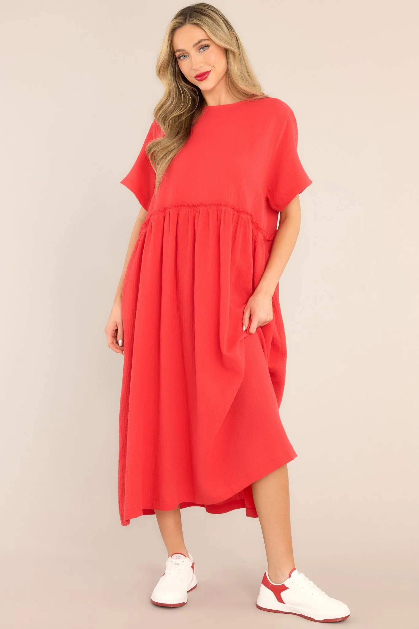 It Was Kismet Cherry Midi Dress | Red Dress