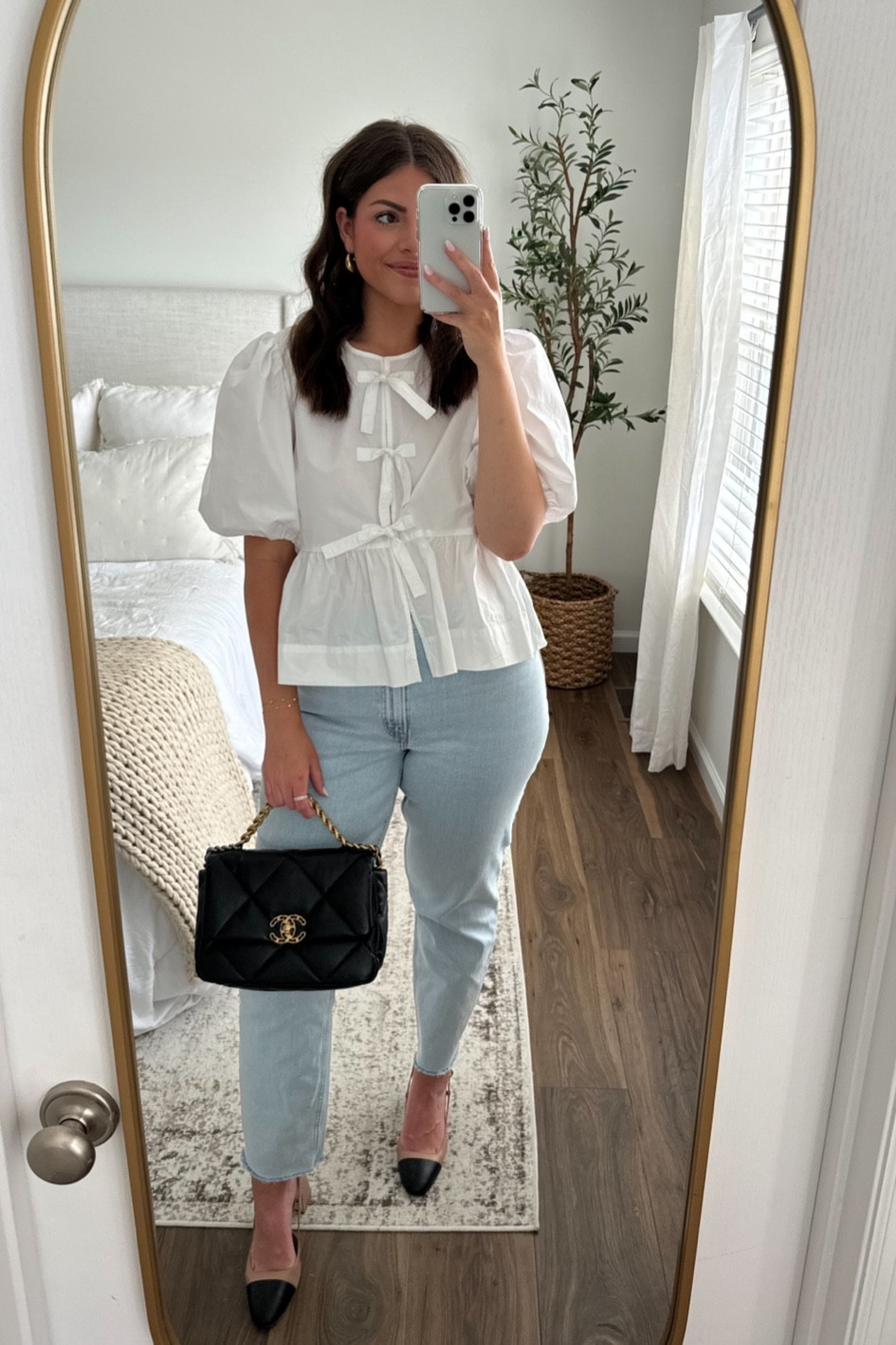 Sizing:
Ganni Top - size 40 (size 10 - runs a little big)
Jeans - size 31 long curve love (tts & I am 5’10)
Pumps - tts

#LTKMidsize #LTKStyleTip #LTKSeasonal