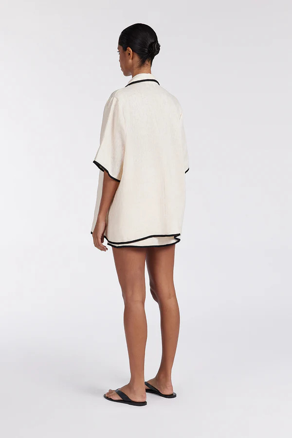 VON CREAM LINEN SKORT | DISSH