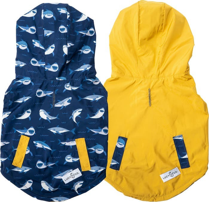 Lucy & Co. The Shark Attack Reversible Dog Raincoat | Nordstrom | Nordstrom