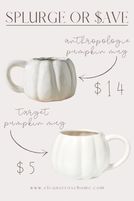 Splurge or save pumpkin mug edition. Which mug would you choose, Anthropologie’s pumpkin mug or Target’s? #fall

#LTKunder50 #LTKhome #LTKSeasonal