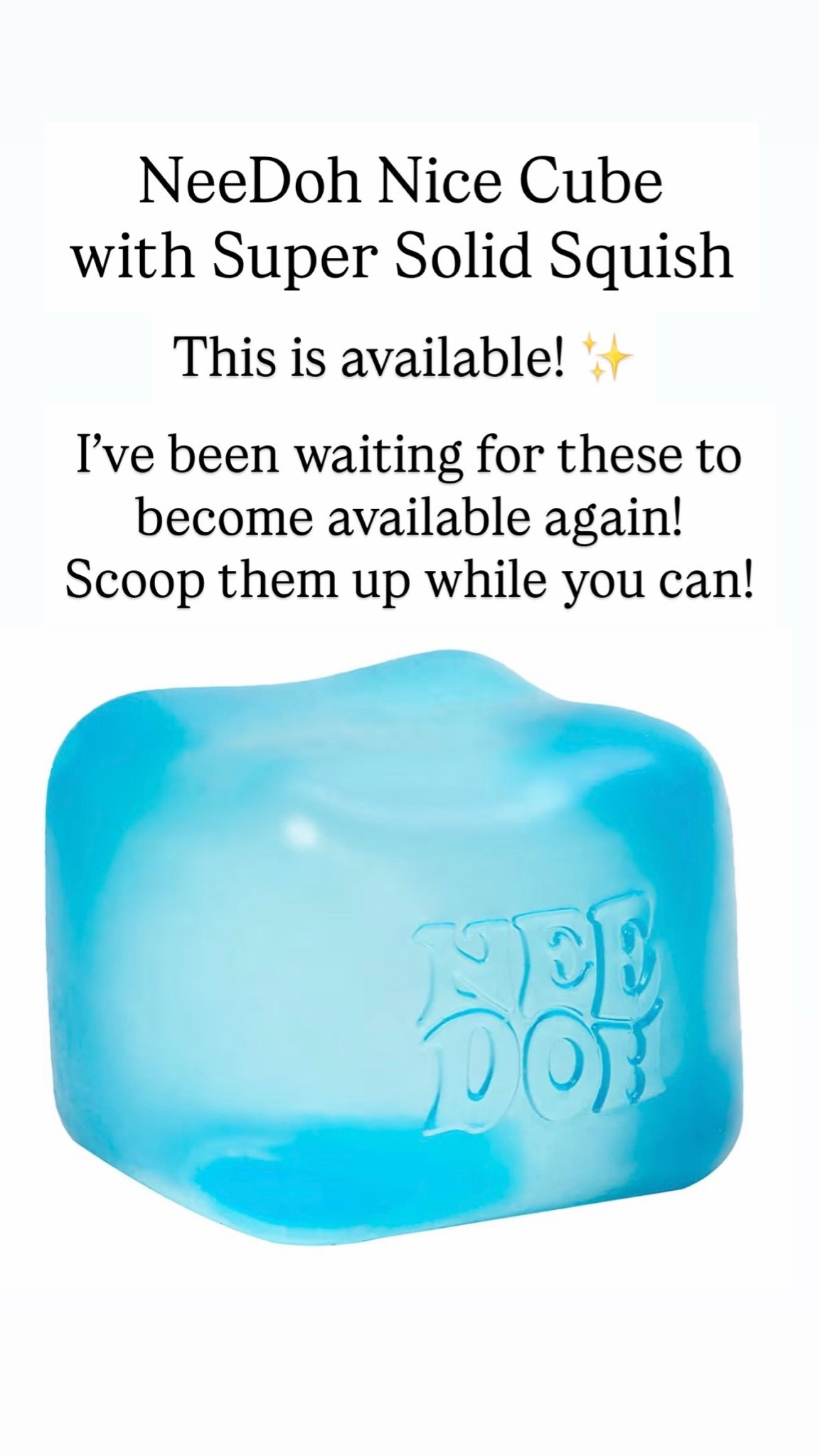 NeeDoh Nice Cube -Sensory Squeeze Toy with Super Solid Squish

#LTKKids