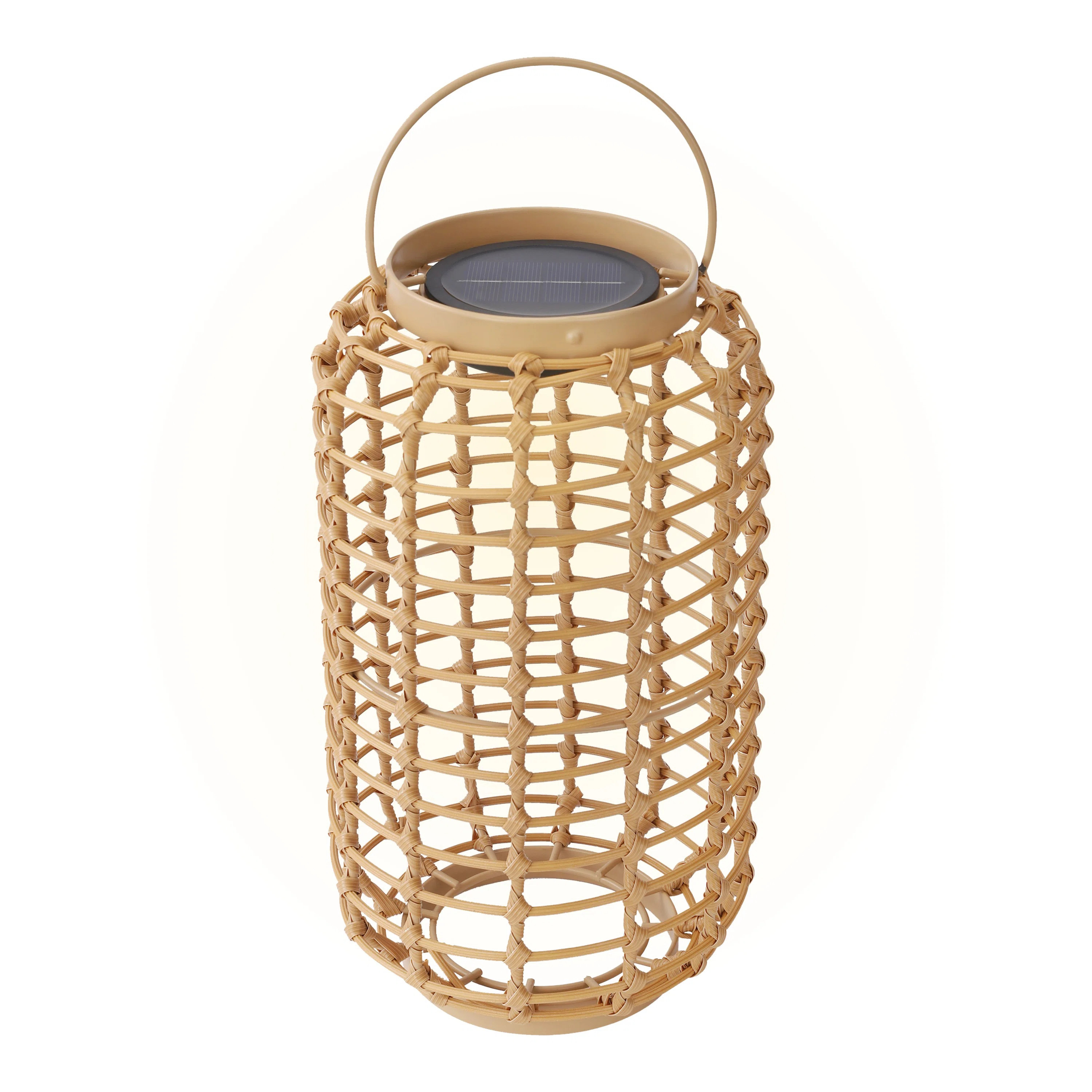 Techko Outdoor Solar Rattan-Style Cylindrical LED Lantern With Handle & Reviews | Wayfair | Wayfair North America