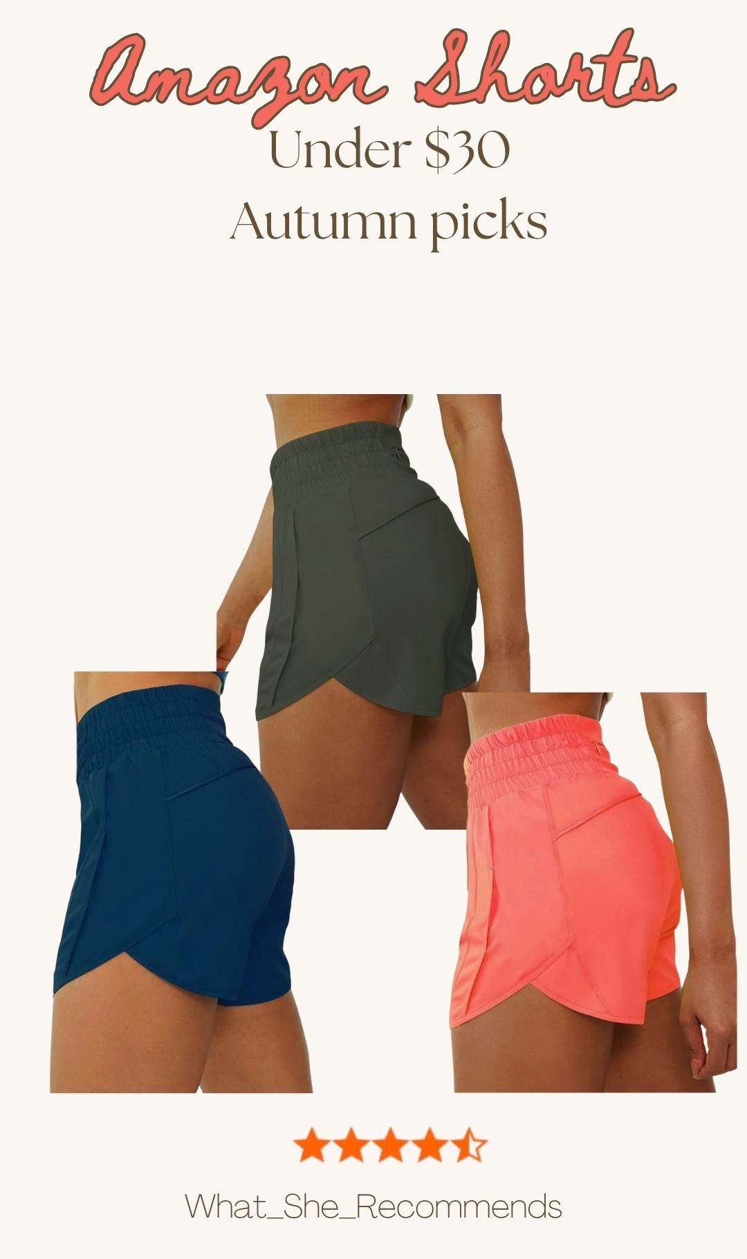 These shorts are so cute! Olive, coral and kingfisher finds - cannot confirm since I don’t have these in person (yet), but based on color descriptions they are likely autumn matches. 😊 👇

#LTKActive #LTKfitnessgoals #LTKgrwm