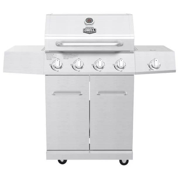 Expert Grill 4 Burner with Side Burner Propane Gas Grill in Stainless Steel | Walmart (US)