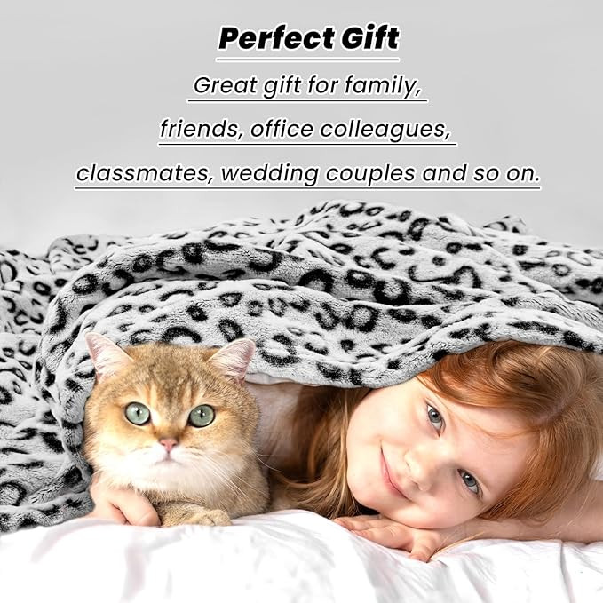 SEEGU Fleece Cheetah Print Blanket Black Gray Small Kids Throw Blanket Lightweight Cozy Leopard P... | Amazon (US)