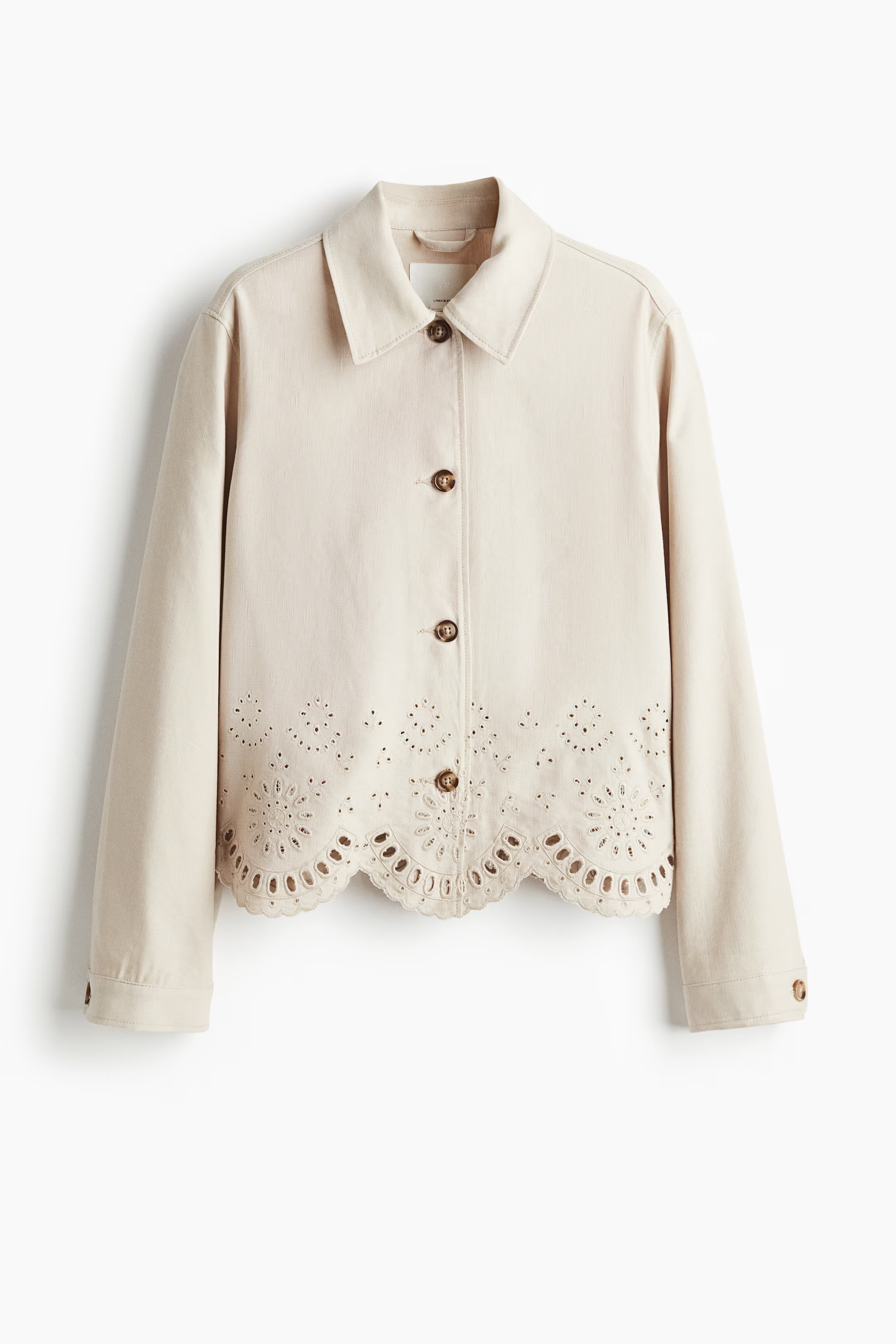 Linen-blend shirt jacket | H&M (UK, MY, IN, SG, PH, TW, HK)